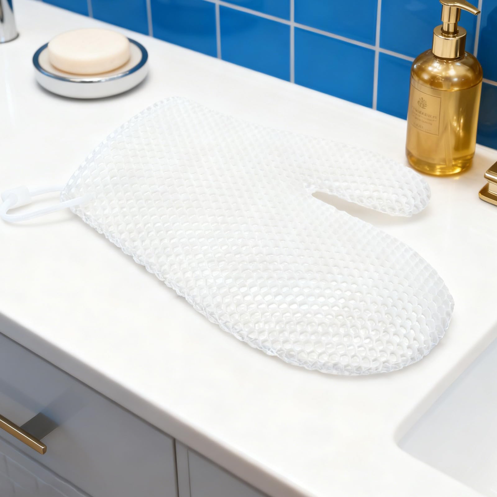 Healvian Guanti esfolianti per la pelle - Guanto detergente a nido d'ape - Guanti scrubber per la pulizia profonda del corpo - esfolianti per doccia e bagno per uomo e donna