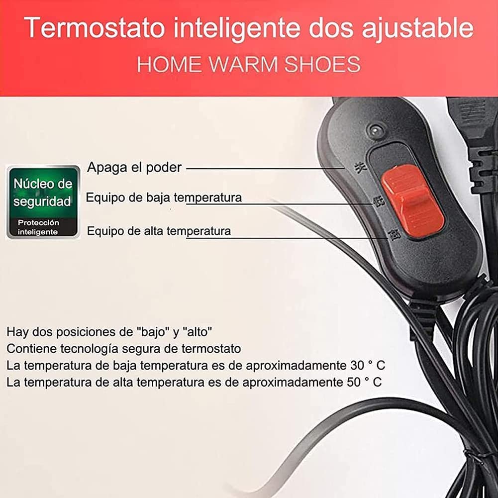 Calentador de pies eléctrico, pantuflas con calefacción for mujeres, calentadores de pies con calefacción, pantuflas de invierno de felpa suave for hombres y mujeres, pantuflas eléctricas for calentar