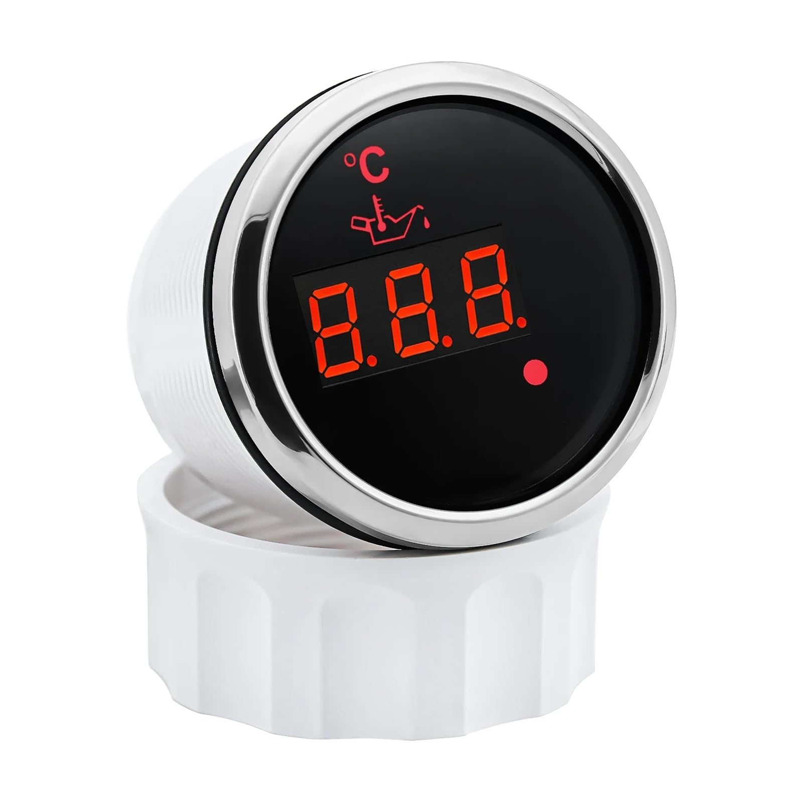 Wskaźnik temperatury oleju 52 mm z czerwonym światłem + czujnik z alarmem, cyfrowy miernik temperatury oleju 50~150 ℃ do łodzi samochodowej 12V24V Wysoka widoczność(BN M14X1.5)