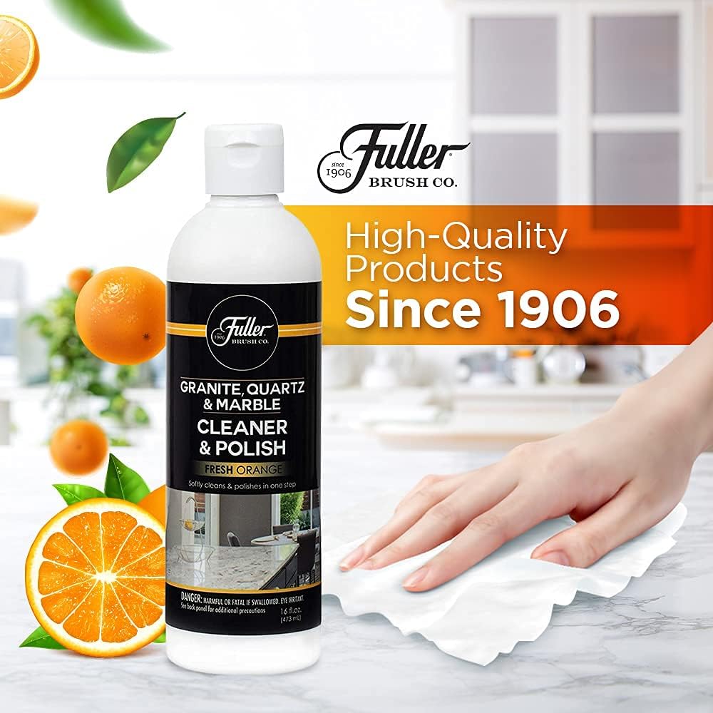 Fuller Brush Countertop Cleaner & Polish - Multi Surface Cleaner + Clean & Polish Microfiber Mitt - 2-in-1 Dual Purpose Cleaning Glove