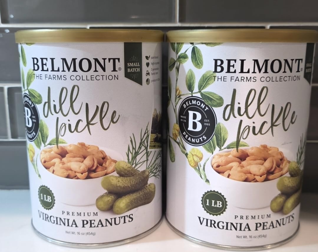 Belmont The Farms Collection Dill Pickle Premium Virginia Peanuts, Small Batch, 1 LB, 2 Pack