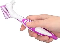 Vista 8 de Cepillo de limpieza de dentadura, cepillo de dientes de doble cara, cepillo de limpieza de dientes falsos, cepillo de dientes portátil de doble cara