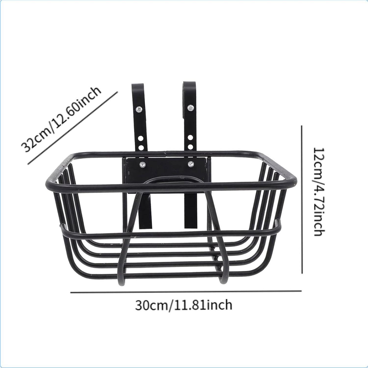 Bicycle Basket, Front Bike Basket, Detachable Carrying Panniers Iron for Cycling Bike Cargo Rack, Bike Handlebar Basket