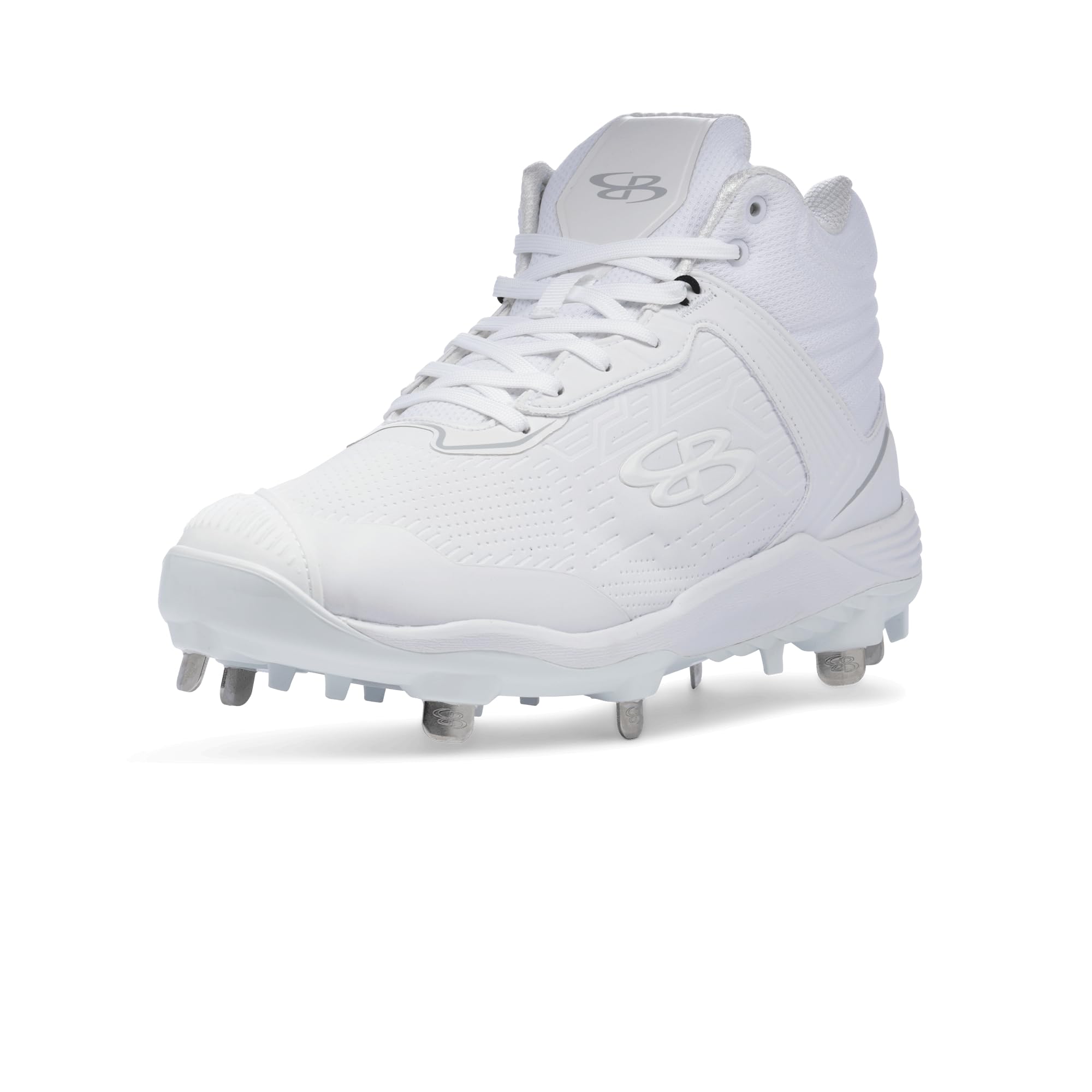 Boombah Viper Pro Women's Metal Cleat Mid - Pitching Toe White/White - Size 7.5