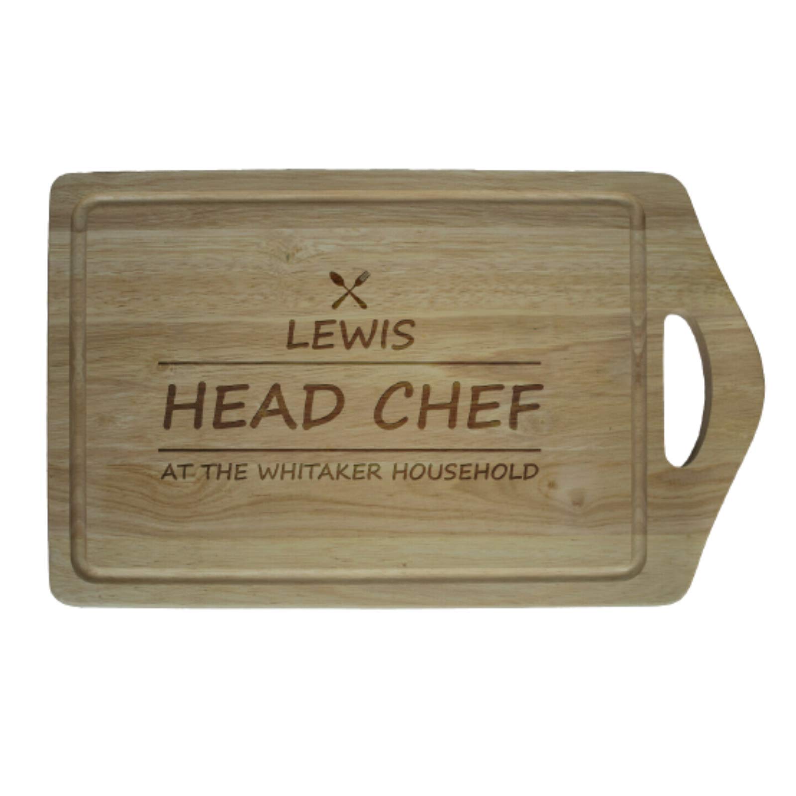 Be-Creative Tabla de cortar de madera personalizada, con grabado láser, tamaño extra grande, 450 x 280 mm, estilo 3