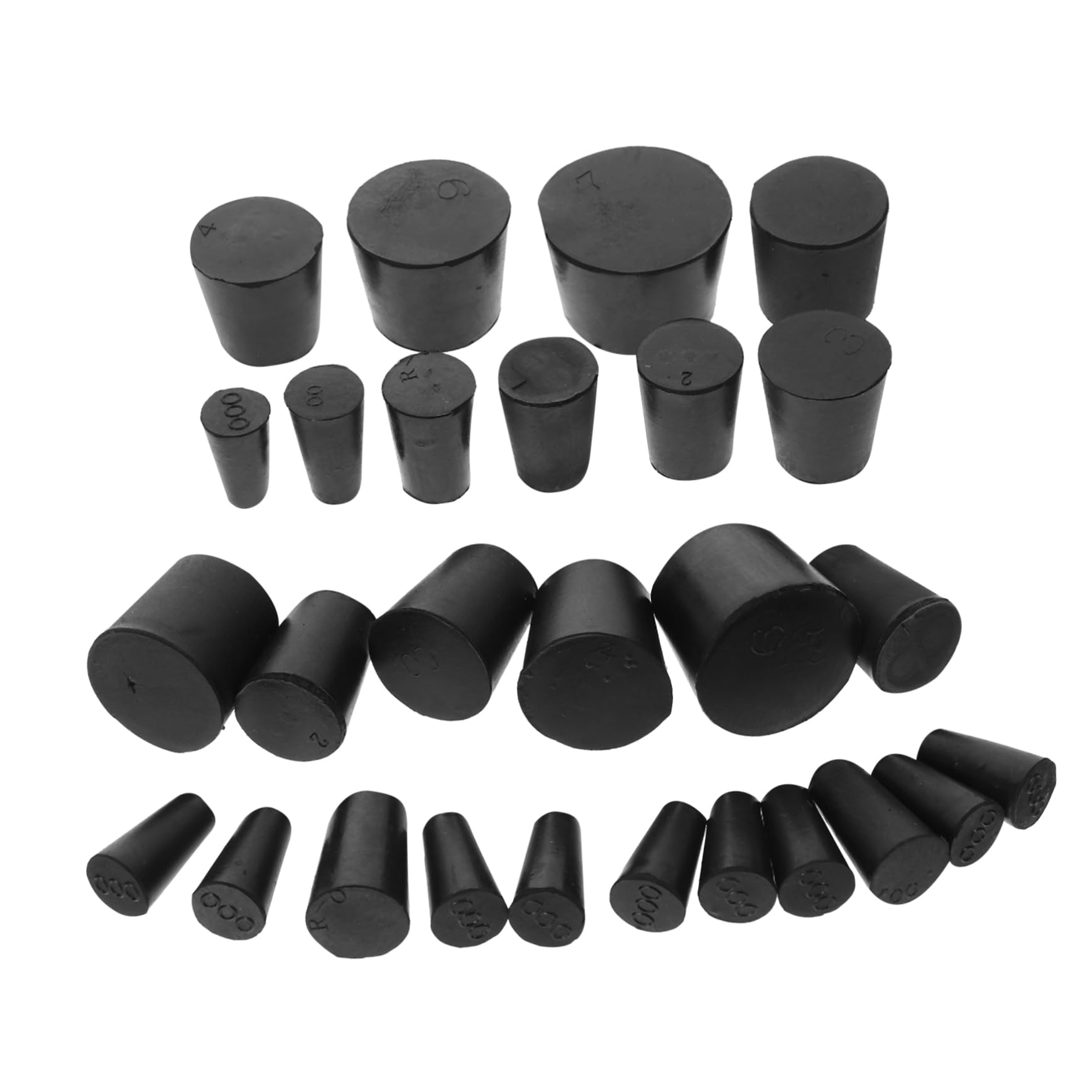Gatuida 81 Pcs Bouchon en Caoutchouc Solide en Caoutchouc en Laboratoires Pièces De Rechange Bouchon en pour Récipient en