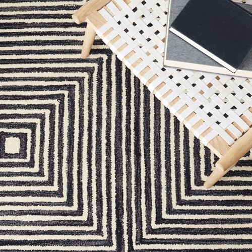 Image of Hand Tufted Wool Carpets Anti Shedding Rug Modern Carpets for Living Room Size 8x10 Feet