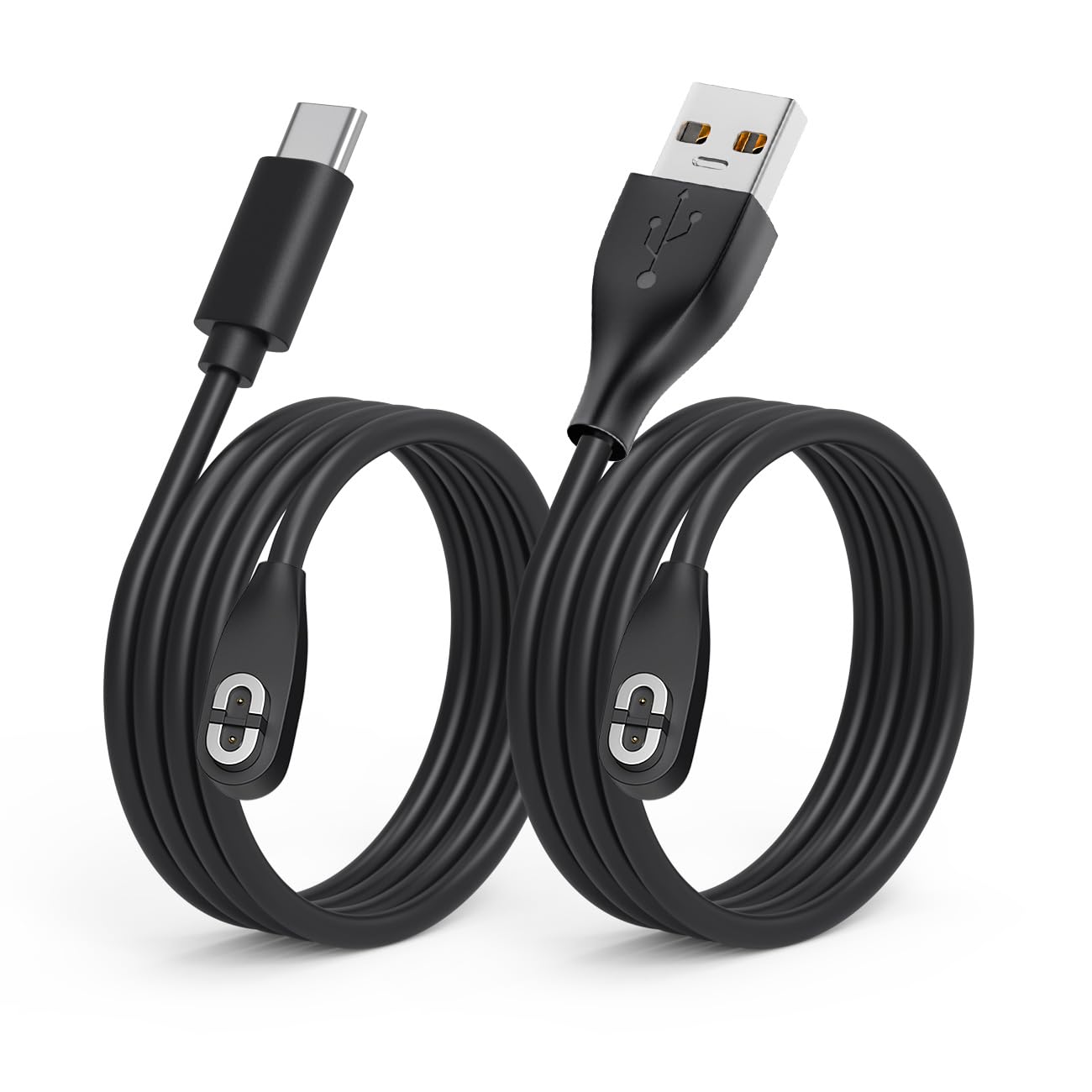 weishan 2-Pack Charging Cable for Aftershokz Aeropex AS800,Shokz OpenRun Pro,OpenRun,OpenRun Mini,OpenComm Bone Conduction Headphones - USB and USB C to Magnetic Charger Cords, 3.3ft