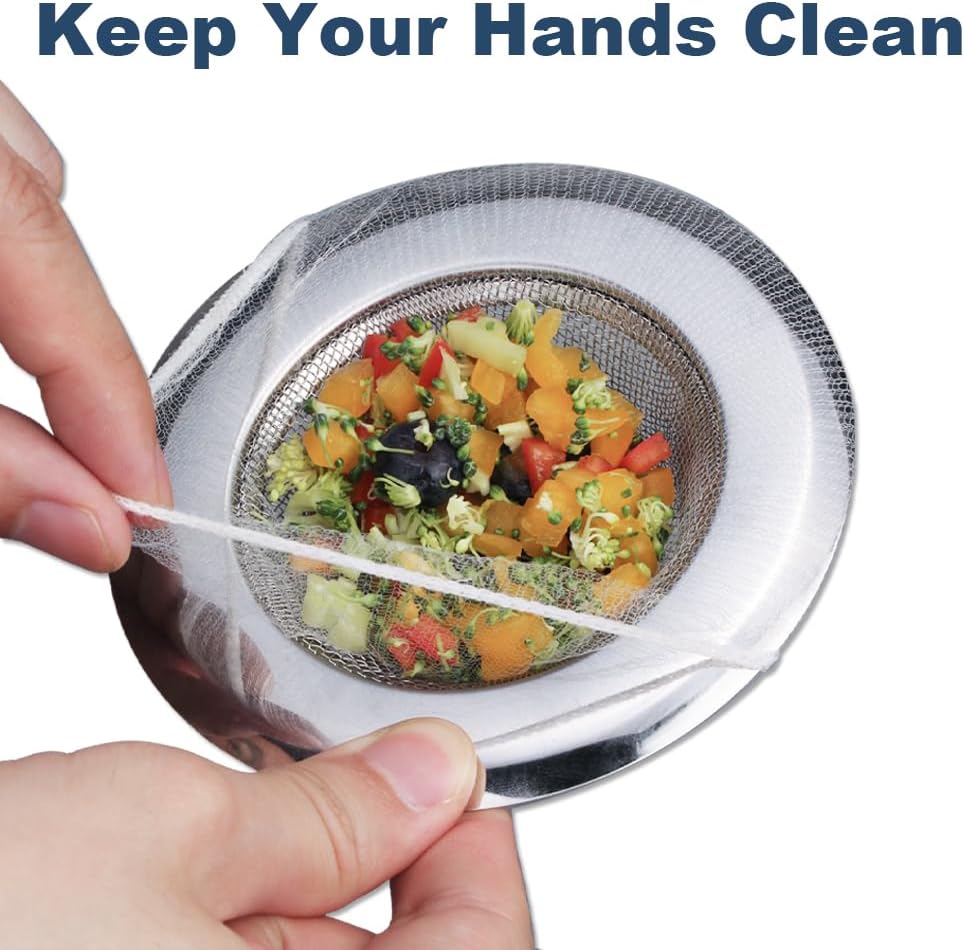 Kitchen Disposable Mesh Sink Strainer Bag Fits Sink Strainer Elastic