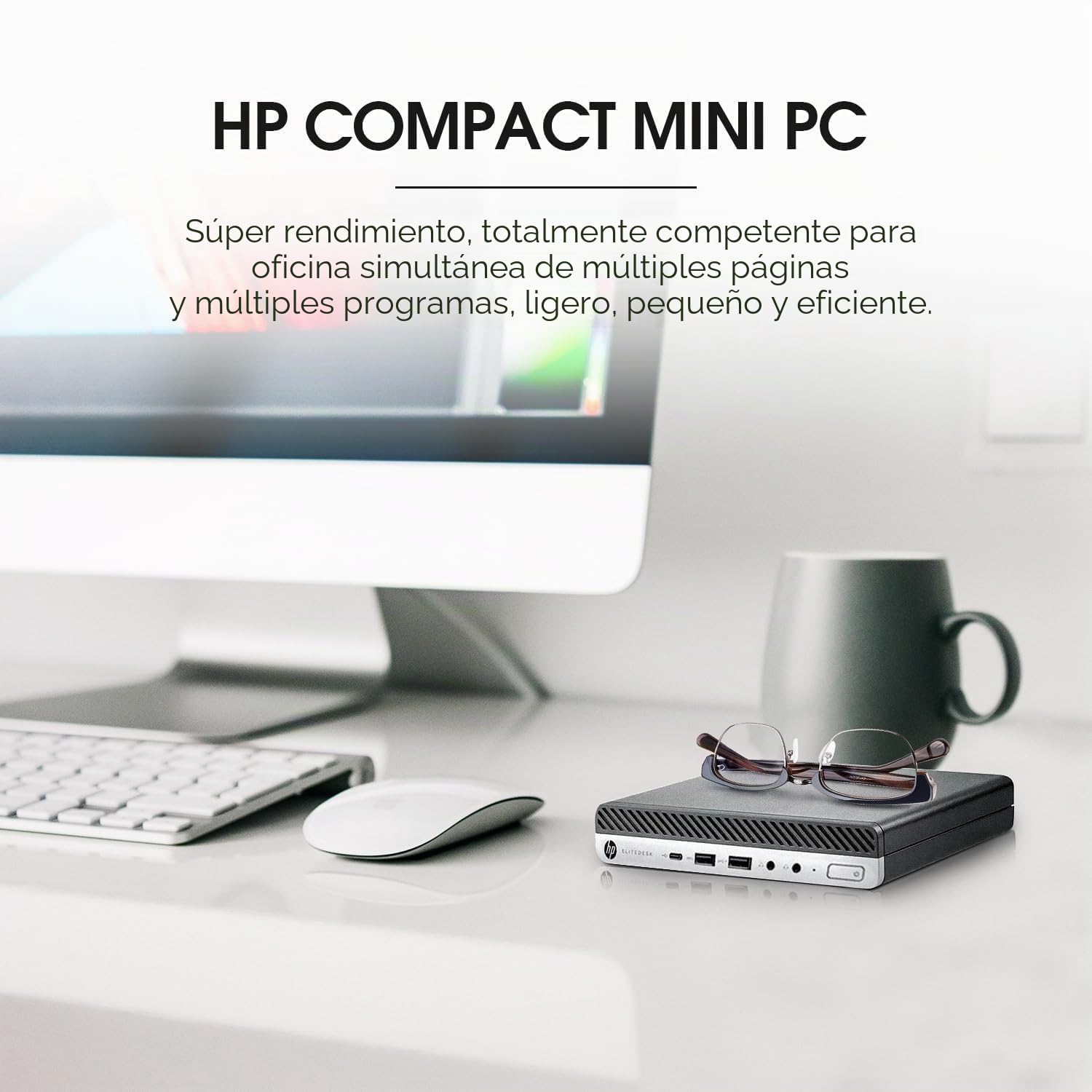 HP EliteDesk 800 G3 Mini Computadora de Sobremesa, Intel Core i5-6500, 8 GB de RAM, 256 GB de SSD, WiFi, Bluetooth, Senza tastiera e Mouse, Windows 11 Pro (reacondicionado)