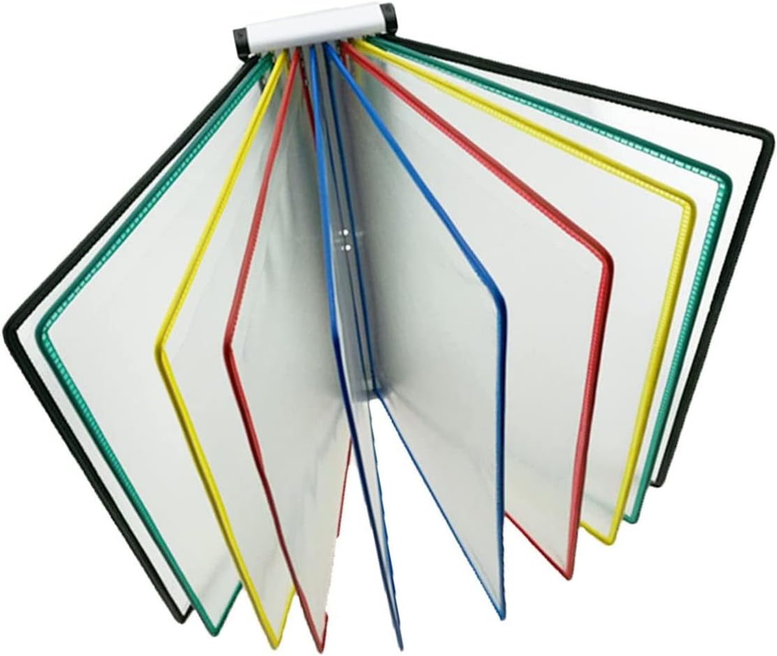 オフィスフォルダーカタログディスプレイ、 両面パネル10枚付き 壁掛け式リファレンスシステム A4レターサイズ書類用 アソートカラー