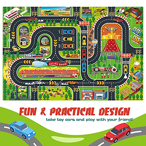 Oriate Kids Dream Mat Modern City Toy Activity Playmat, Parent-Child Interaction Game Map Rug, Ideal Children's Educational Road Traffic City Life Pretend Play 552-C