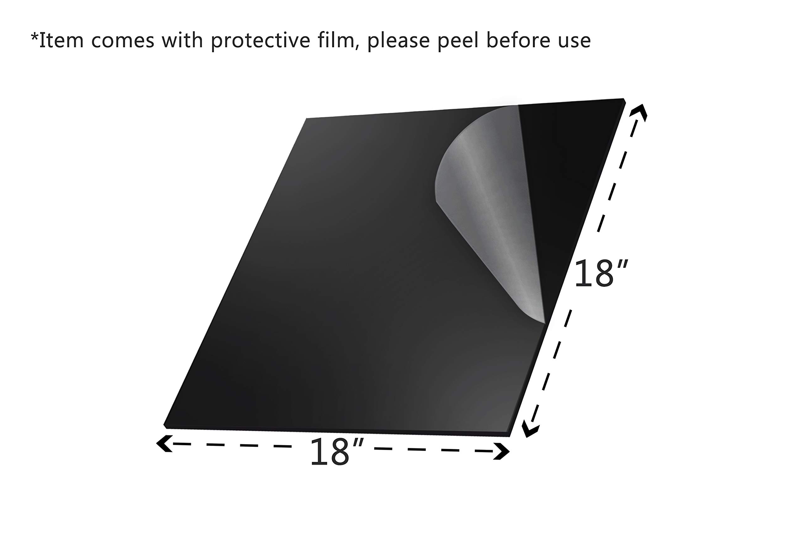 Black Acrylic Square Blank 18