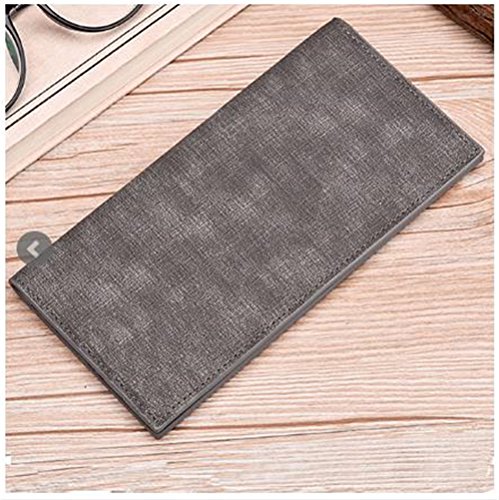 Personalized Mens Long Leather Wallet Custom Engraved photo wallet for Men fathers day gift(Gray Single Side)3