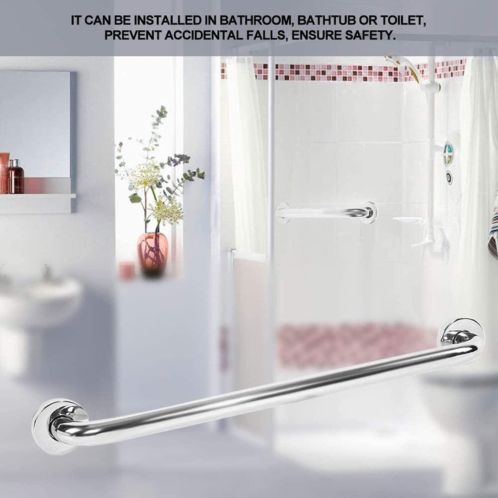Mango de barra de agarre de ducha, mango de agarre de soporte, riel de mano para ancianos, baño, riel de agarre grueso de acero inoxidable, riel de apoyo para baño, ducha, inodoro, seguridad