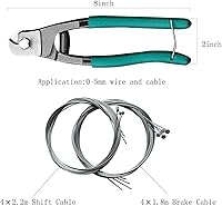 Vista 3 de Cortador de cables de bicicleta, cable de freno universal de 4 x 5.9 pies, cable de cambio de 4 x 7.2 pies, kit de repuesto para bicicleta