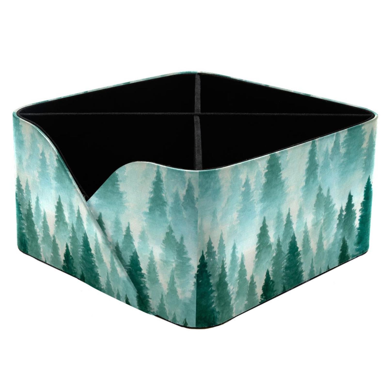 Organiseur de bureau design forêt dans la brume haut de gamme à compartiments
