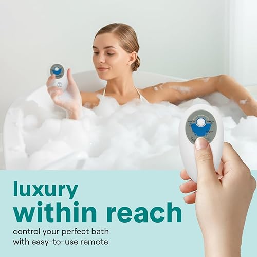 Miniatura 7 de SereneLife Tapete de baño de burbujas, tapete para bañera con masaje de aire y control remoto, impermeable, antideslizante, intensidad de burbujas
