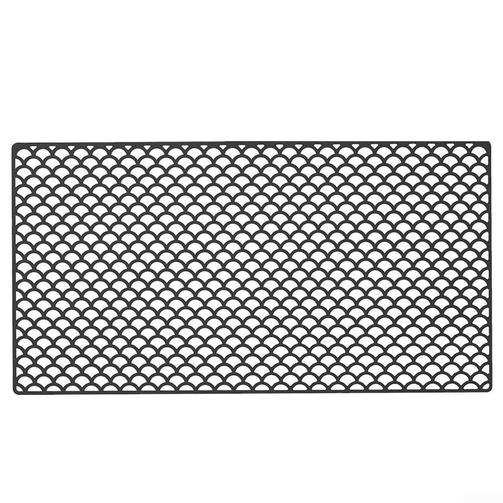 Grande tappetino in silicone per lavello da cucina, 70 x 40 cm, rivestimento protettivo antiscivolo, resistente al calore, con fori di scarico, nero (nero)