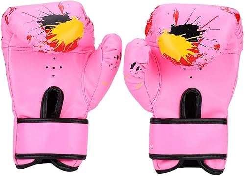 Miniatura 5 de Guantes de boxeo, para niñas y niños, saco de boxeo, kickboxing, Muay Thai, guantes de entrenamiento de boxeo para niños (rosa)
