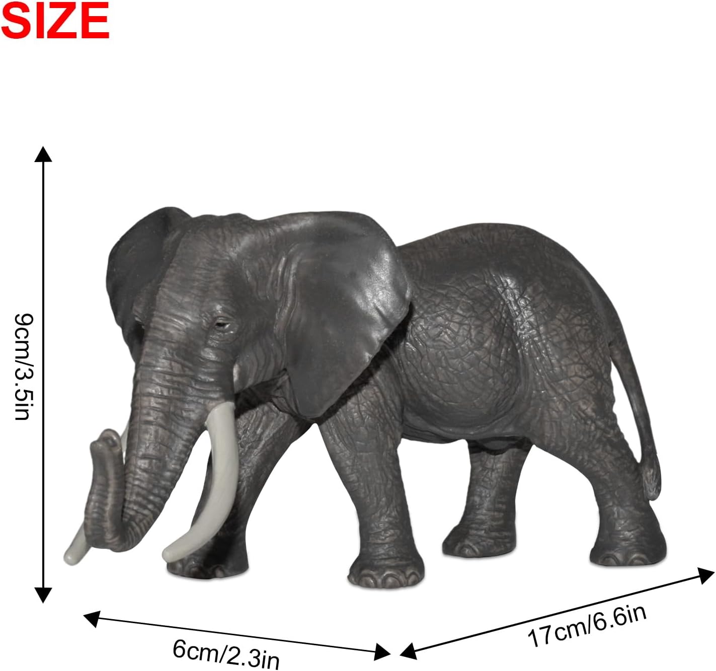 Andux Realistic Animals Figures Toys Marine Life Wild Jungle Learning Educational Playset FZDW-03 (Elephant)