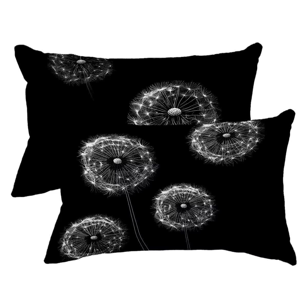 Housse coussin exterieur impermeable noire 40x80 pour embellir votre balcon et patio