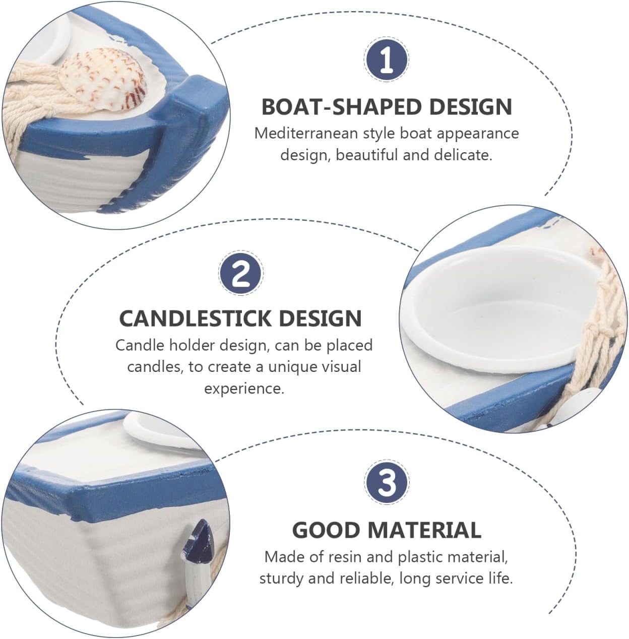 DOITOOL Nautical Decor Votive Candle Holder: Ocean Themed Farmhouse Boat Candle Holder - Marine Beach Style Handmade Decorations for Home Office Housewarming