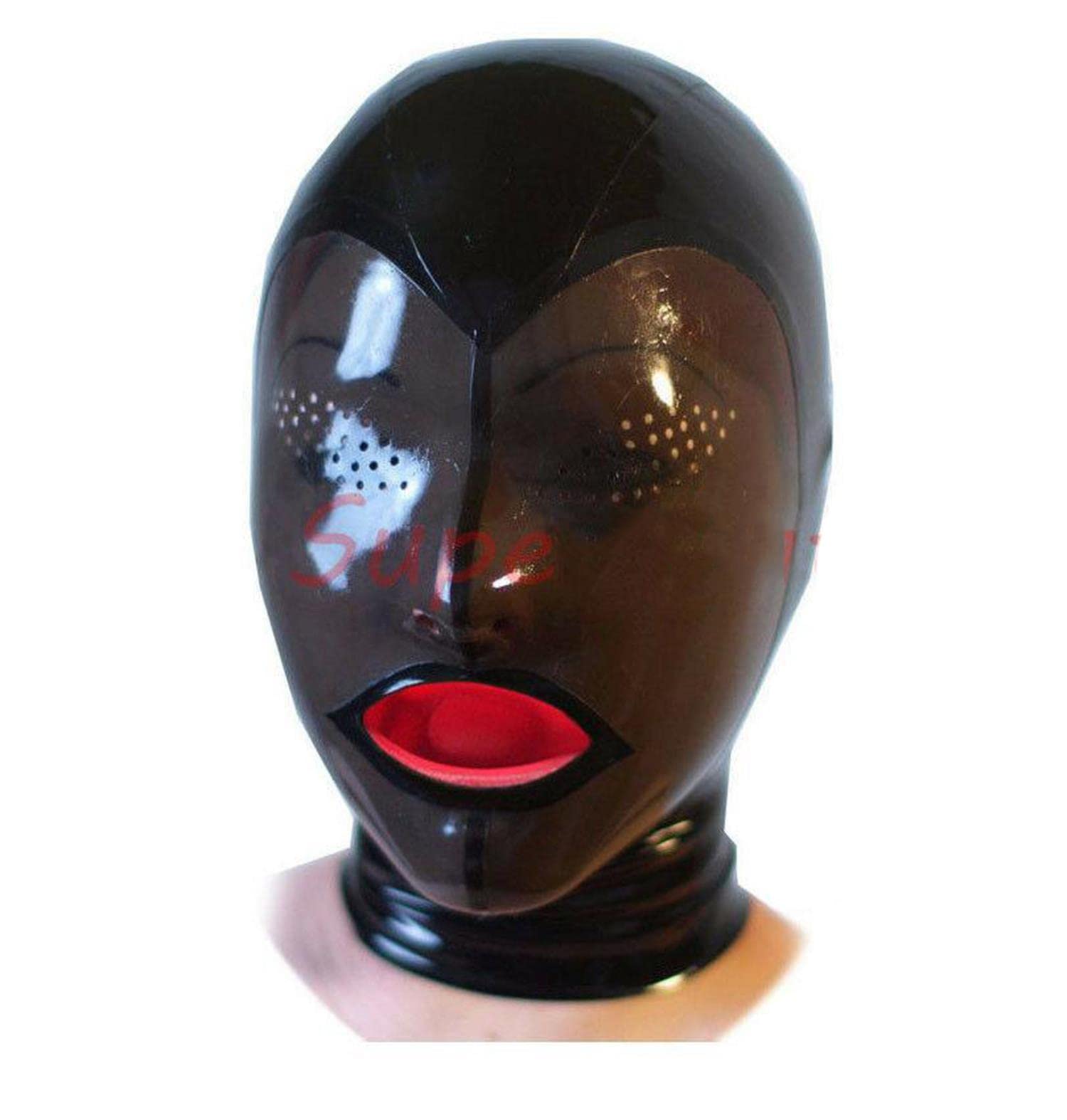 Masque en caoutchouc,Latex Tête Couverture pour Hommes et Femmes,Visage complet Masques LATEX avec Bouche Plug,tube nasal, Zipper arrière