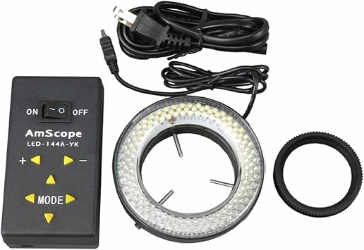 AmScope Adapter 144 LED Four Zone Microscope Ring Light