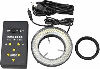 AmScope LED-144A-YK LED-Lichtrichtungs-einstellbares Mikroskop-Ringlicht mit Adapter für Stereomikroskope, 144-teilig