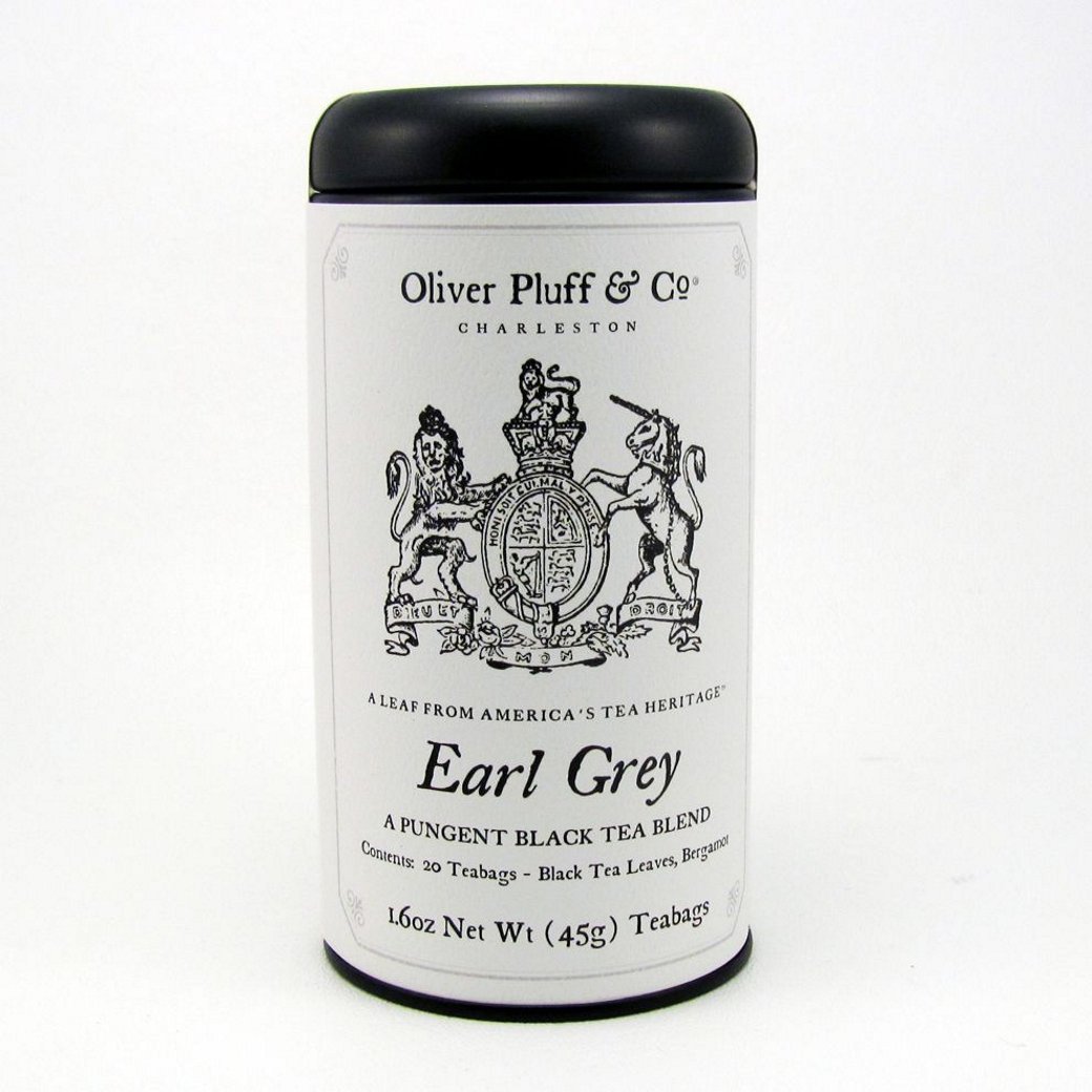 Oliver Pluff & Co. Earl Grey Tea - 20 Pyramid Style Teabags - Signature Tea Tin