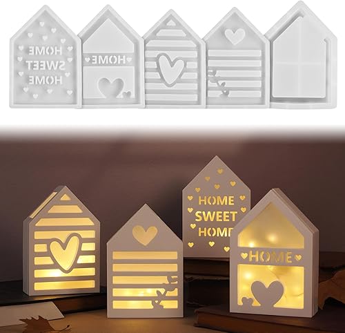 Moldes de silicona para casa, portavelas de casa 3D, moldes de fundición de resina epoxi para bricolaje, jabón, pasteles, arcilla, manualidades,