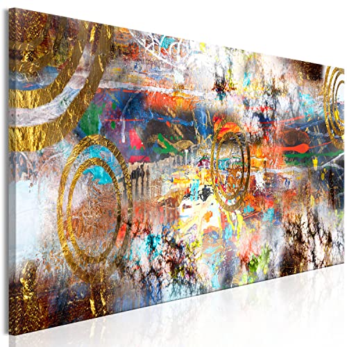 murando - Cuadro de cristal acrílico Abstracto 135x45 cm Impresión de 1 Pieza Pintura sobre Vidrio Imagen Gráfica Decoracion de Pared Farbflecken geométrico Muestra Textura a-A-0739-k-a