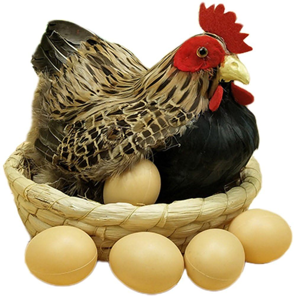 Figurines d'animaux de ferme : poule et poulet de simulation pour décor