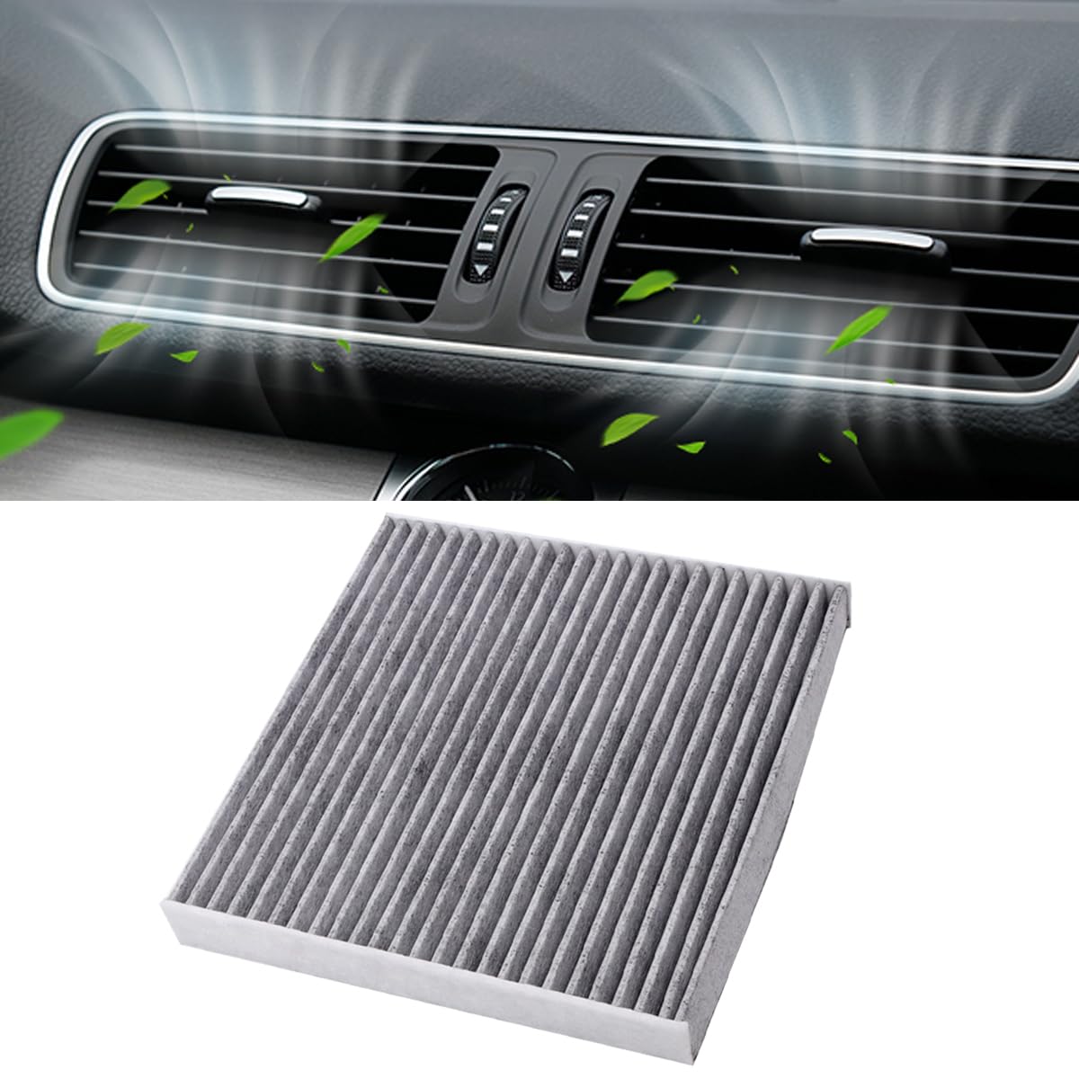 Car Fresh Breeze Cabin Air Filter Replacement, Premium Air Filter Includes Activated Carbon for Car Passenger, Easy Install, Auto Compartment Air Filters CF10134 for Honda Civic CR-V Odyssey