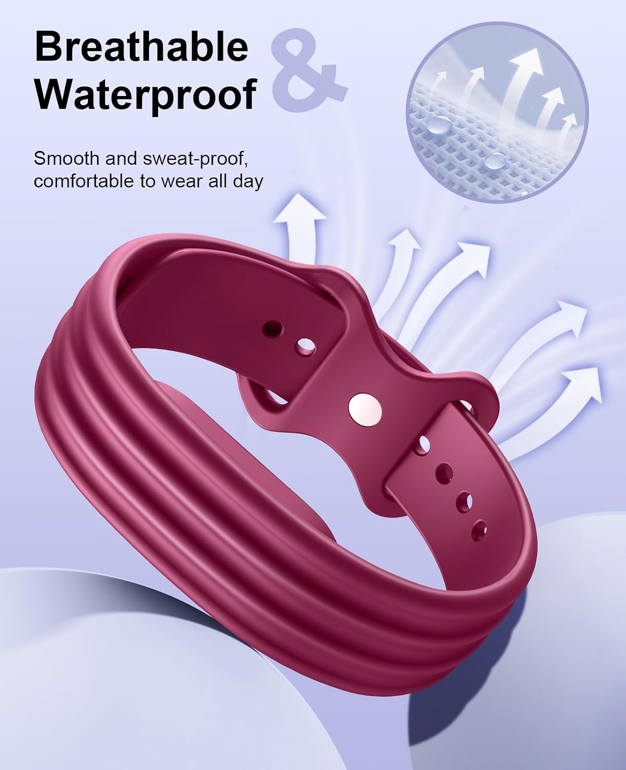 TiMOVO Replacement Active Band Compatible with Fitbit Air 5 Pack, Silicone Soft Breathable Straps for Women Men image 2