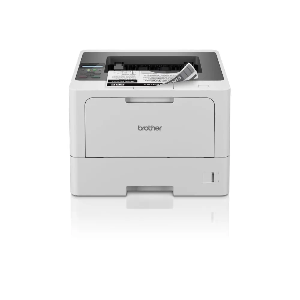 Brother HL-L5210DW Laserdrucker schwarz weiß (A4, 48 Seiten/Min., 1.200x1.200 DPI, LAN, WLAN, Duplex, 250 Blatt Papierkassette) weiß/grau