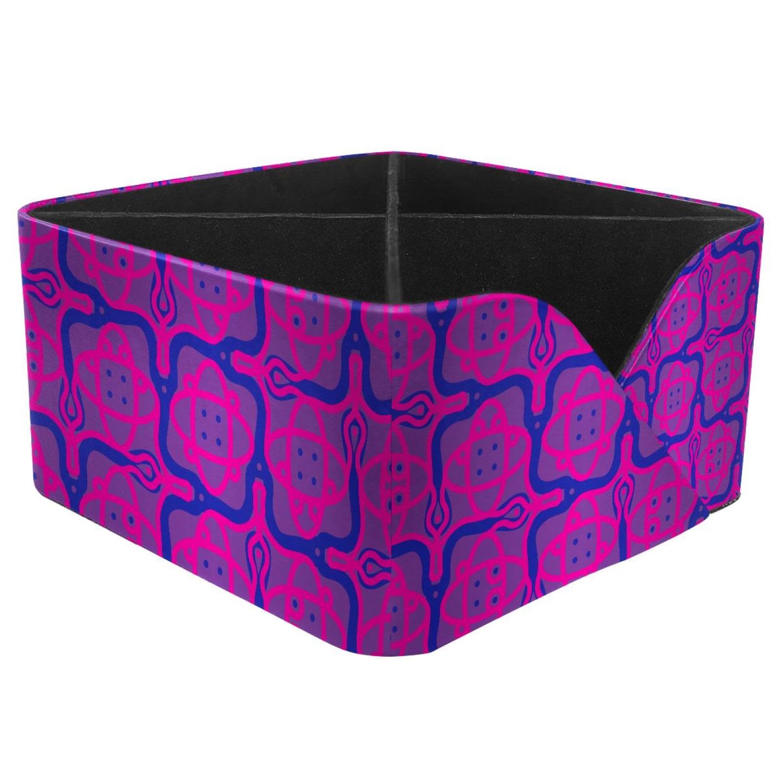 KengjuTesu Tribal Purple Geometric Pattern Desktop Organizer Pen Holder, Rectangular Pencil Cup for Office, Study and Makeup Stations