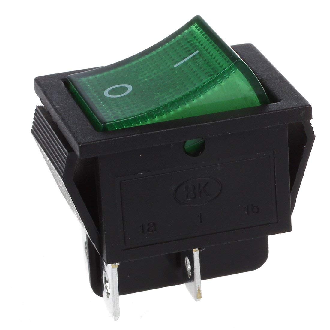 Interruttore AC - SODIAL(R) Luce verde 4 Pin DPST ON/OFF Interruttore a bilanciere 16A/250V 15A/125V AC
