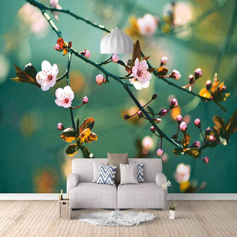 Amazon 壁紙 3d 効果 壁紙 壁画 美しい桜 自己粘着写真壁画リビングルームのテレビのソファのテーマホテル高級廊下の背景の壁画家の装飾 400x280 Cm 壁紙