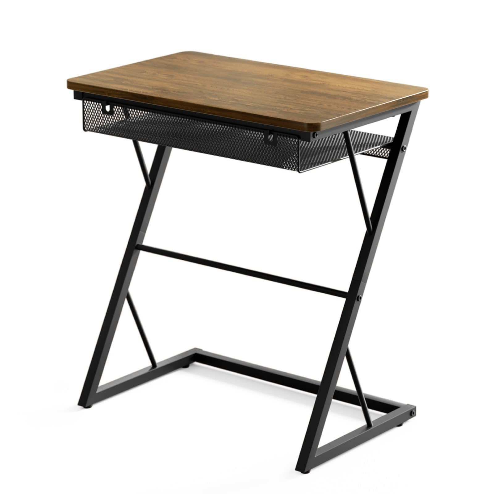 SRIWATANAEnd Table, Side Table for Bed, Couch and Sofa, Larger Desktop Z Table with Storage Shelf for Living Room, Bedroom