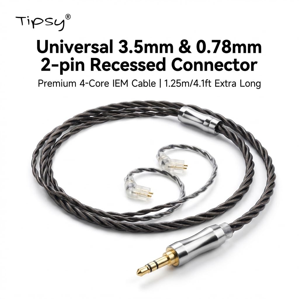 Tipsy M3 Pro IEM Kopfhörer, Gaming In Ear Monitor mit 1DD + 2BA Hybrid-Treibern, Räumlicher Klang für FPS Gaming, Präzise Ortung, Abnehmbares 0,78 mm 2-Pin Kabel, 3,5 mm Anschluss ohne Mikrofon(Blau)