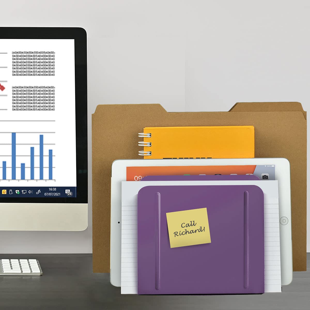 Acrimet Trieur de Documents en Métal, Organiseur de Bureau, Violet