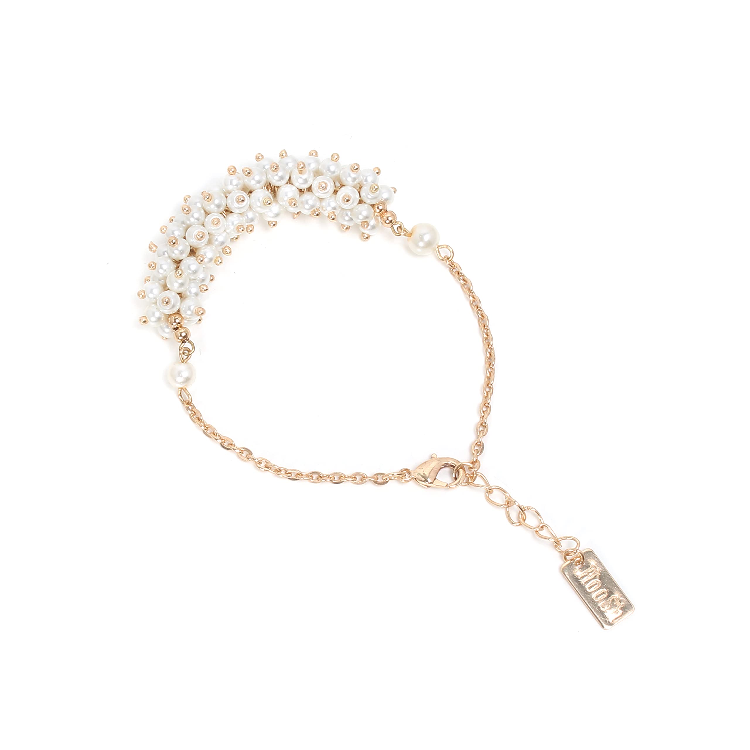 Bracelet perles blanches mariage et soirées chic - 8