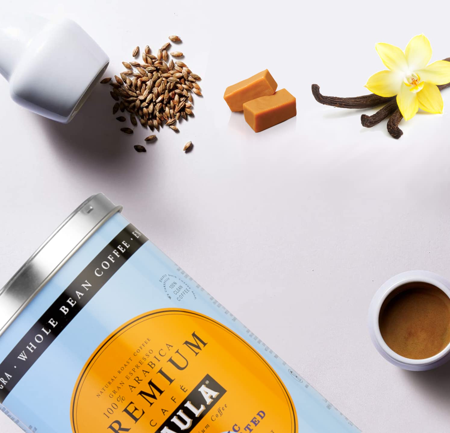 Café Saula grano, Pack 2 botes de 500 gr. Premium Ecológico Descafeinado 100% arábica