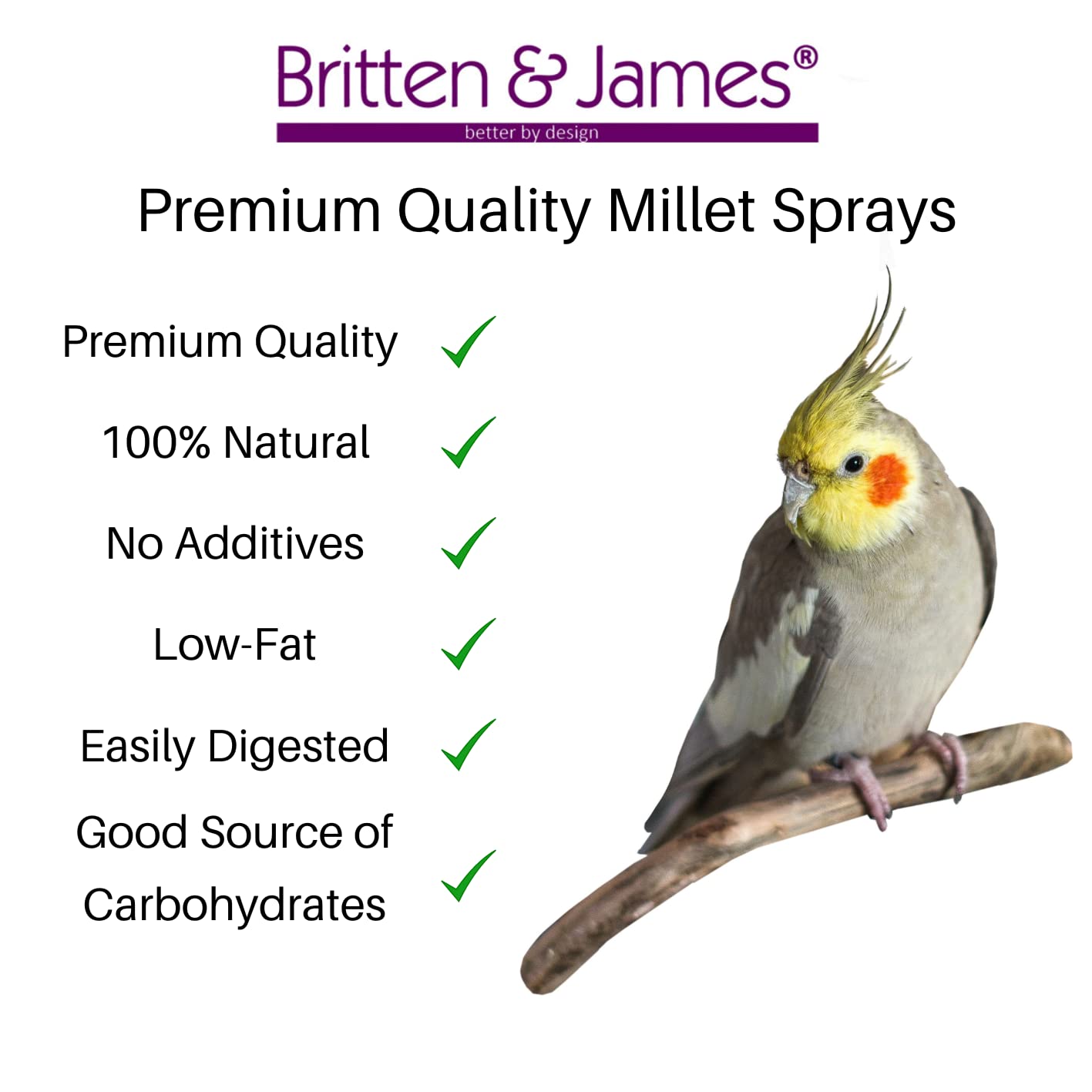 Britten & James Premium Quality Large 10 inch Millet Sprays for Birds (Approx 500g). Treat your birds to a healthy - Image 3