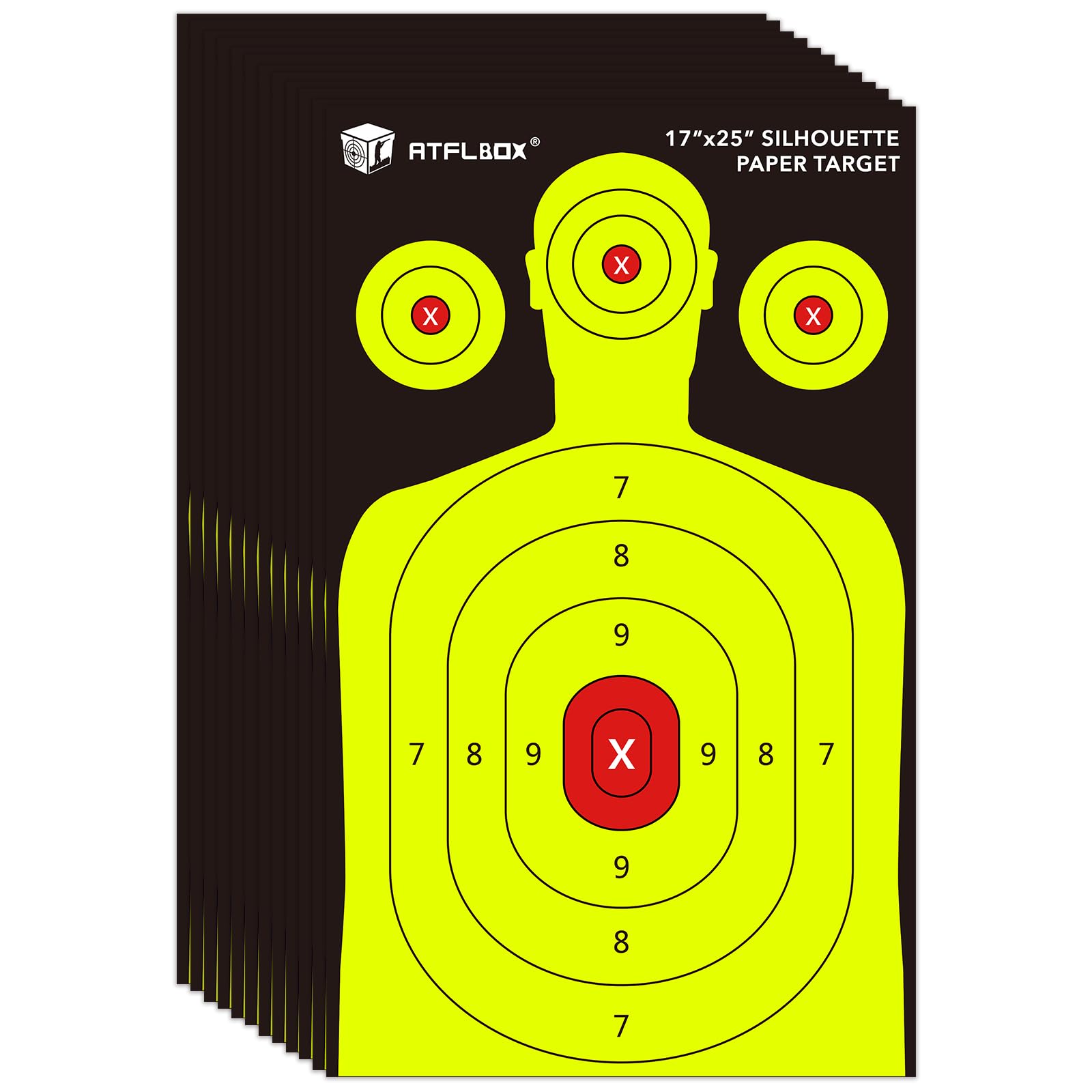 Silhouette Paper Target for The Range, 17X25 Inch High Visibility Target Paper for Indoor and Outdoor Shooting Practice, Suitable for Handgun, Pistol, Rifle, Airgun, Pellet BB Gun