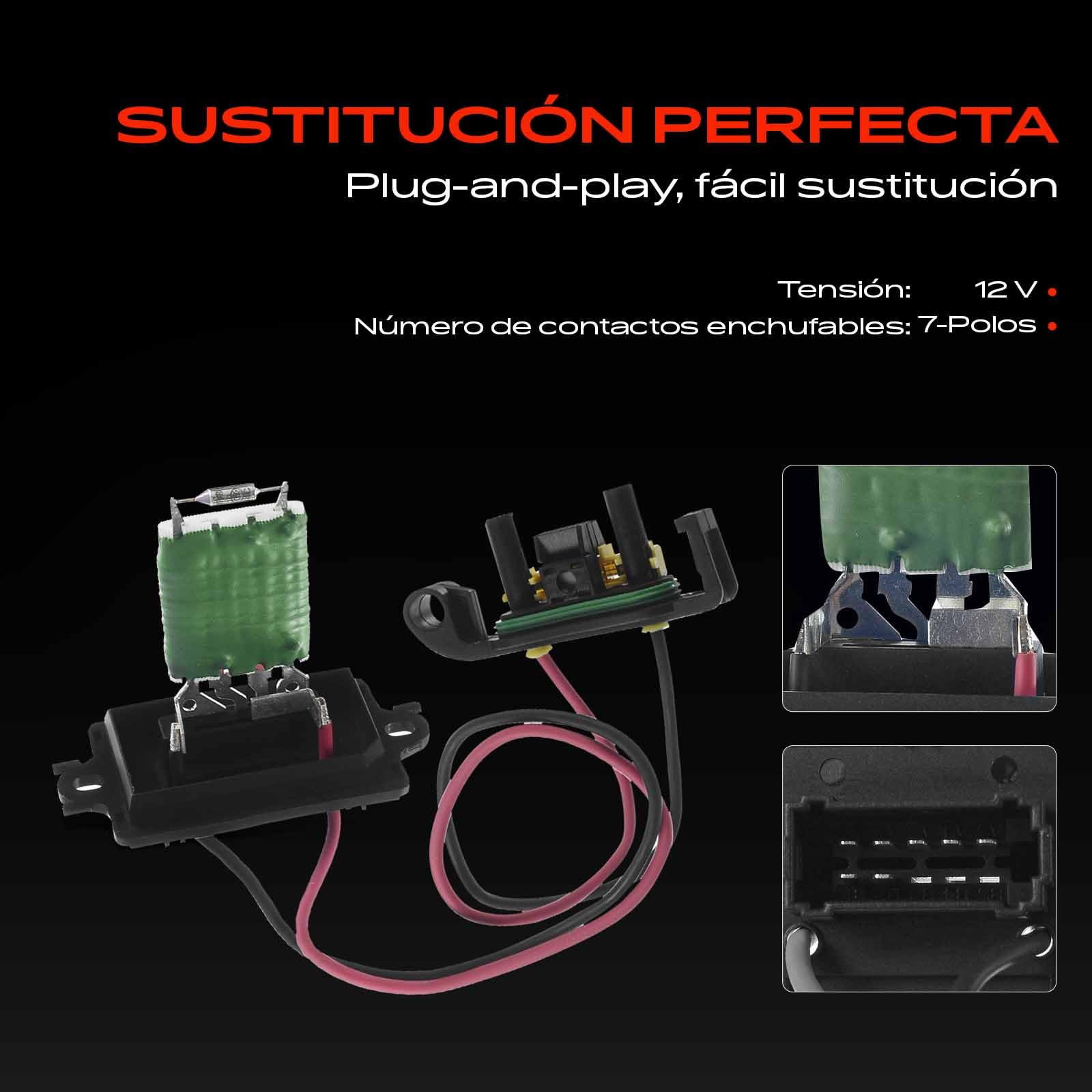 Frankberg Resistencia del calentador Regulador del soplador Compatible con M.e.g.a.n.e II BM0/1 CM0/1 M.e.g.a.n.e II Touring KM0/1 M.e.g.a.n.e II Coupé-cabrio EM0/1 Replace# 7701207717