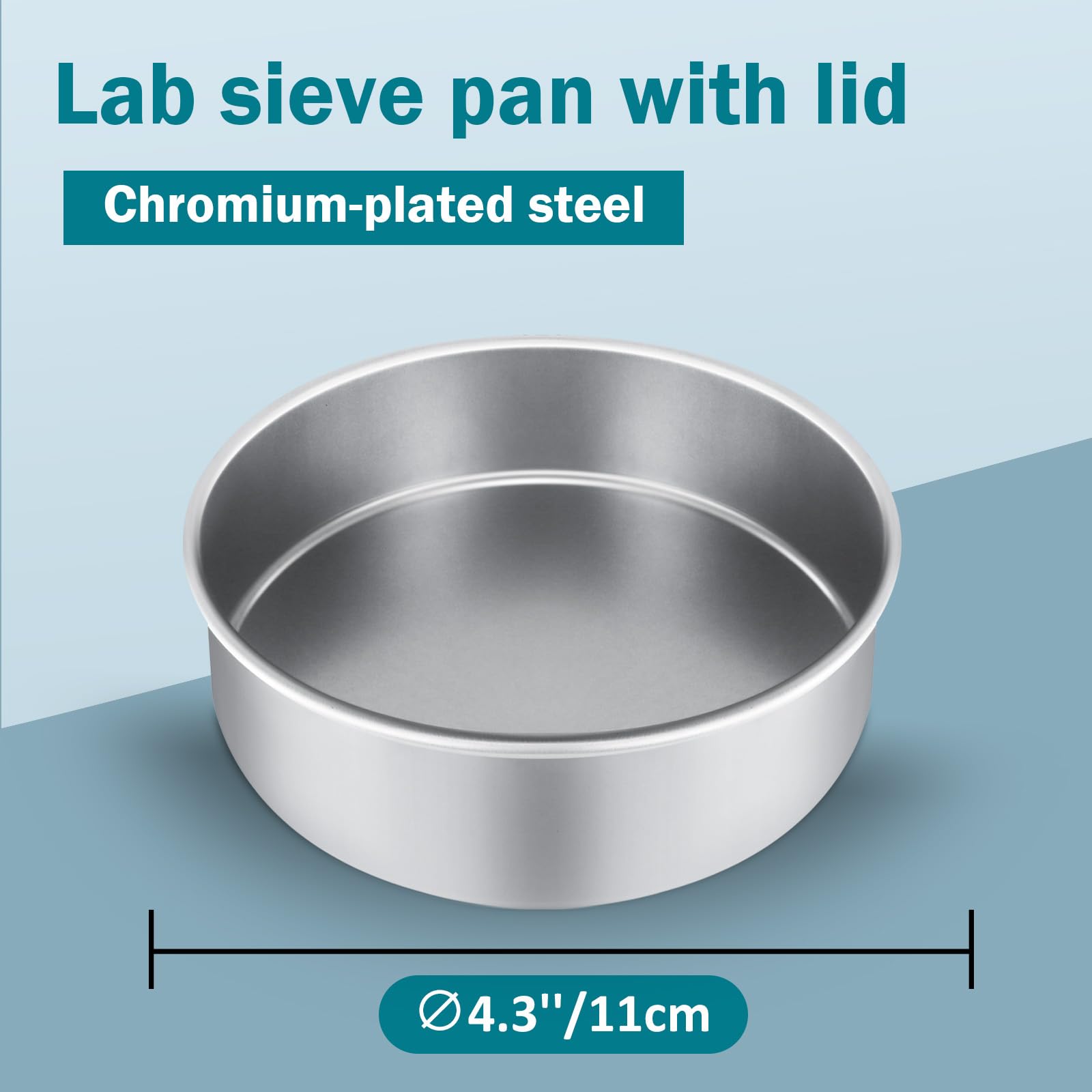 Lab Sieve Pan with Lid - Chromium Steel -6