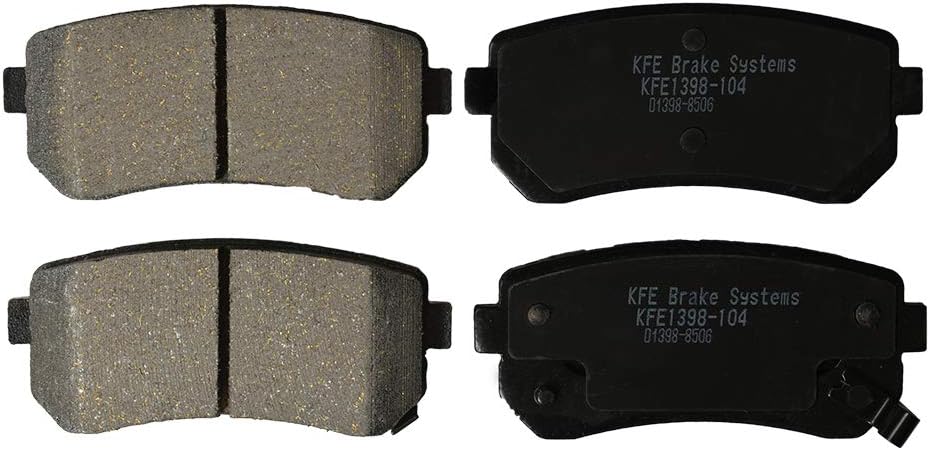 KFE KFE1398-104 Ultra Quiet Advanced Premium Ceramic Brake Pad REAR Set Compatible With: Hyundai Accent, Elantra, Tucson; KIA Cadenza, Forte, Forte Koup, Rio, Rio5, Sportage